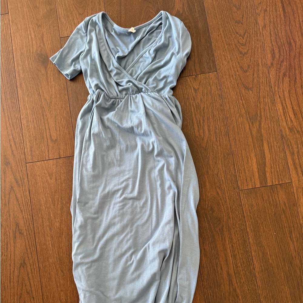 Pink blush maternity nursing dress